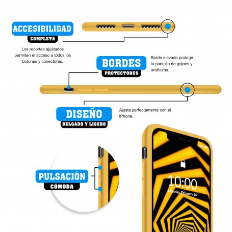 Funda Silicona para Apple iPhone X / Xs Amarillo Cítrico - Librephonia