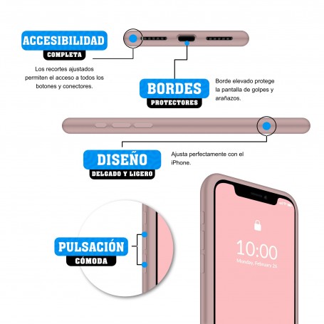 Funda Silicona para Apple iPhone 11 Pro Rosa Arena - Librephonia