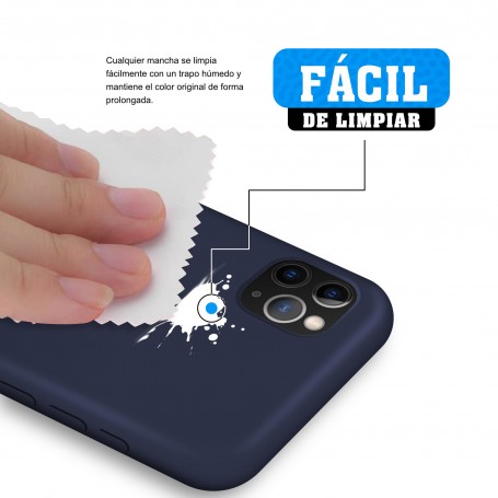 Funda Silicona para Apple iPhone 11 Pro Azul Medianoche - Librephonia