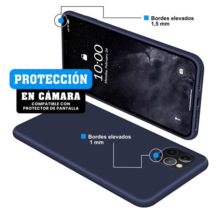 Funda Silicona para Apple iPhone 11 Pro Azul...