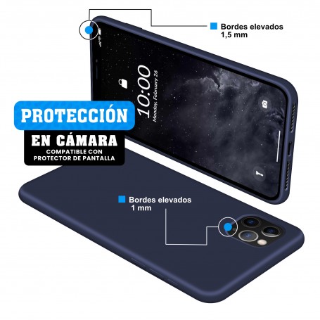 Funda Silicona para Apple iPhone 11 Pro Azul Medianoche - Librephonia