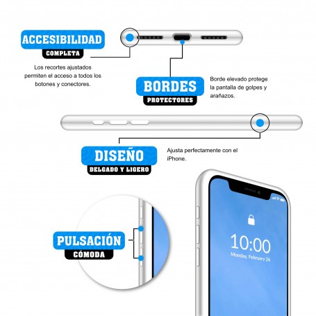 Funda Silicona para Apple iPhone 11 Pro Blanco - Librephonia