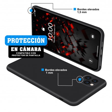 Funda Silicona para Apple iPhone 11 Pro Max Negro - Librephonia