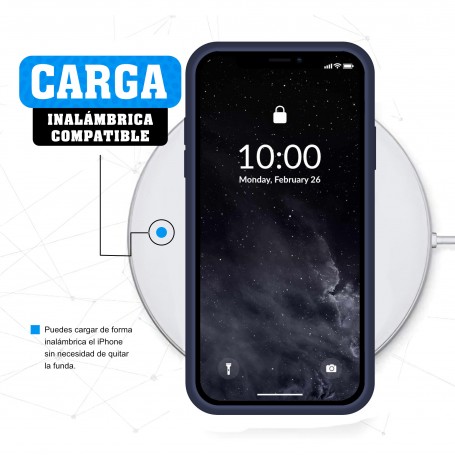Funda Silicona para Apple iPhone 11 Pro Max Azul Medianoche - Librephonia