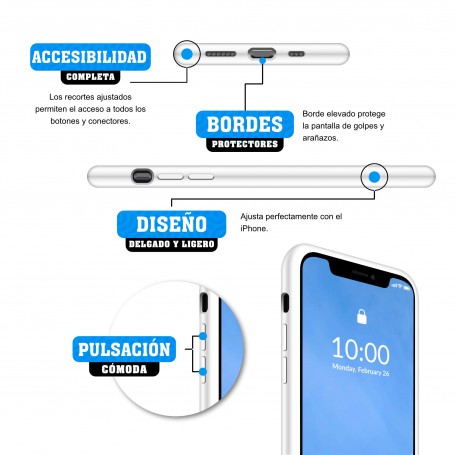 Funda Silicona para Apple iPhone 11 Pro Max Blanco - Librephonia