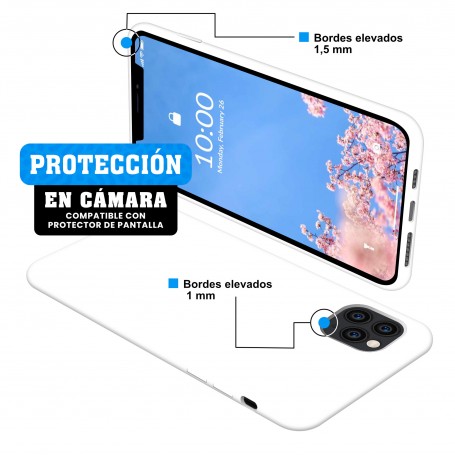 Funda Silicona para Apple iPhone 11 Pro Max Blanco - Librephonia