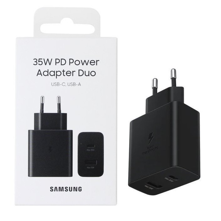 Samsung Cargador Duo EP-TA220NB USB C 35W Negro