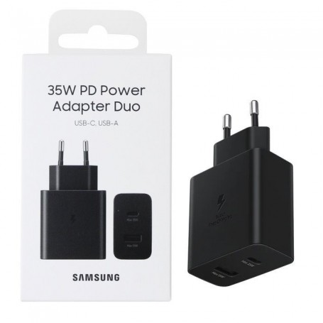 Samsung Cargador Duo EP-TA220NB USB C 35W Negro