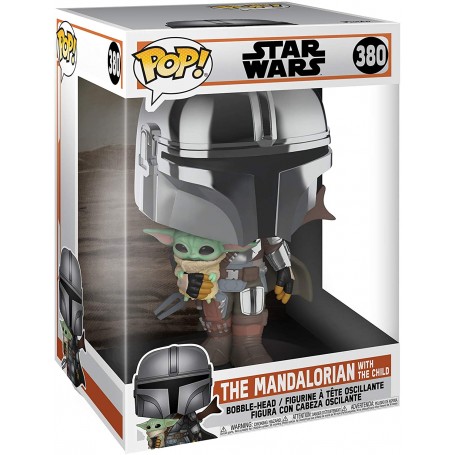 Figura Funko Pop! Star Wars Mandalorian con armadura cromada 380 - 49931 | Gigante 29 Cm