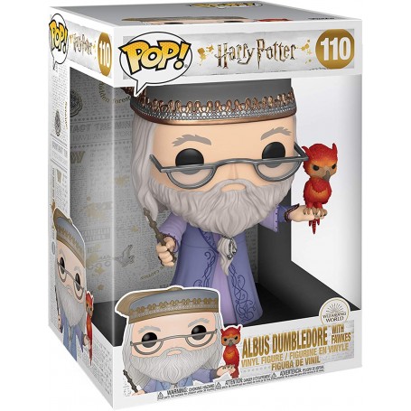 Figura Funko Pop! Harry Potter Albus Dumbledore con Fawkes Modelo 110 | 48038 | Gigante 25 cm