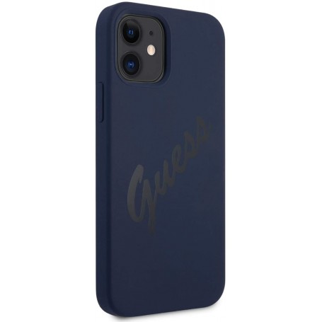 Funda Guess Vintage de silicona para iPhone 12 mini color Azul