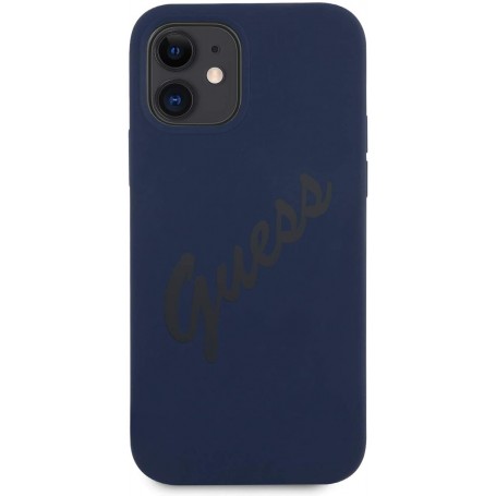 Funda Guess Vintage de silicona para iPhone 12 mini color Azul