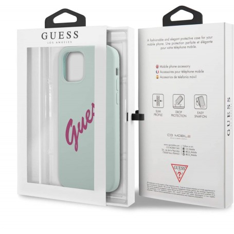 Funda Guess Vintage de silicona para iPhone 12 mini color Turquesa