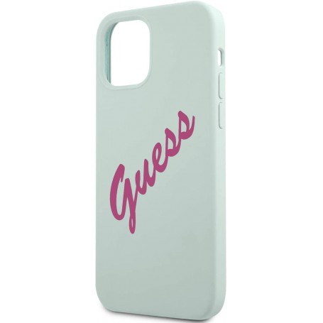 Funda Guess Vintage de silicona para iPhone 12 mini color Turquesa