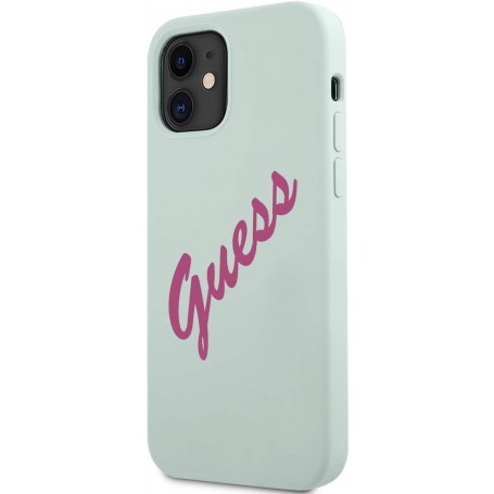 Funda Guess Vintage de silicona para iPhone 12 mini color Turquesa