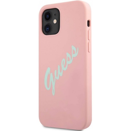 Funda Guess Vintage de silicona para iPhone 12 mini color Rosa