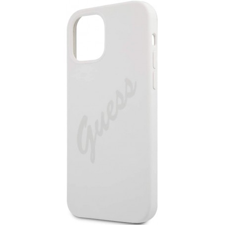 Funda Guess Vintage de silicona para iPhone 12 mini color Blanco
