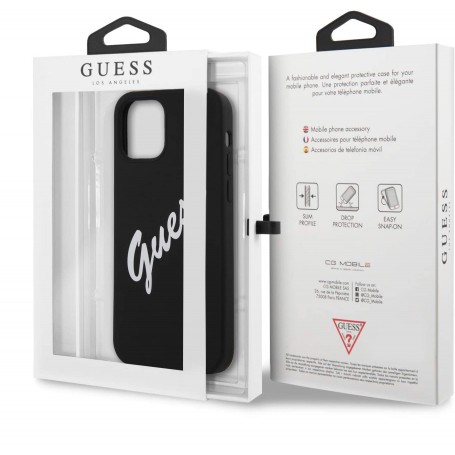 Funda Guess Vintage de silicona para iPhone 12 mini color Negro