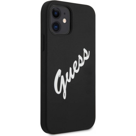 Funda Guess Vintage de silicona para iPhone 12 mini color Negro