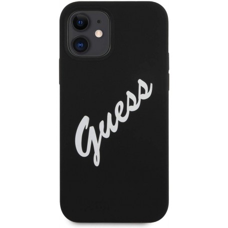 Funda Guess Vintage de silicona para iPhone 12 mini color Negro
