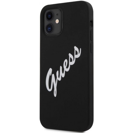Funda Guess Vintage de silicona para iPhone 12 mini color Negro