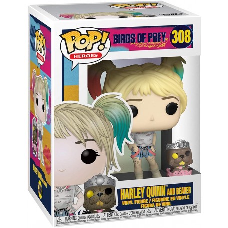 Figura Funko Pop! Películas Bird of Prey Harley Quinn con castor Modelo 308 | 44378
