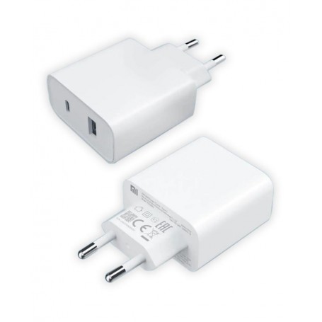 Xiaomi Cargador 33W Conexiones USB Tipo A y Tipo C Modelo BHR4996GL Blanco