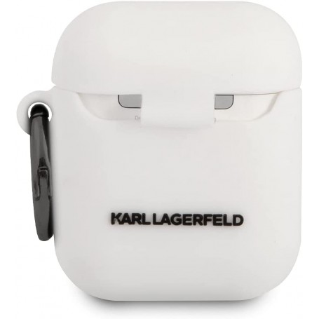 Funda Silicona Karl Lagerfeld diseño cara de Choupette para Apple Airpods 1 | Airpods 2 Color Blanco KLACA2SILCHWH