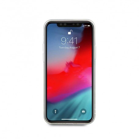 Funda Guess Vintage purpurina líquida para iPhone 12 pro Max color Rosa