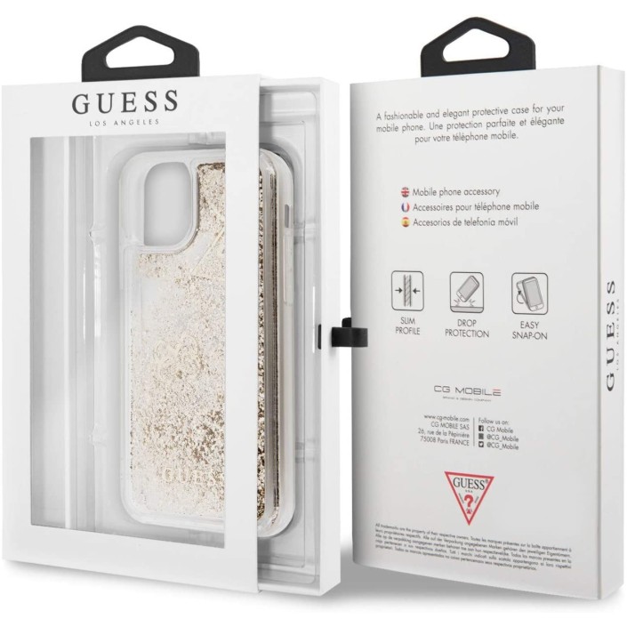 Funda Guess purpurina dorada para iPhone 11 pro...