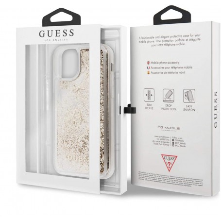 Funda Guess purpurina dorada para iPhone 11 color Dorado