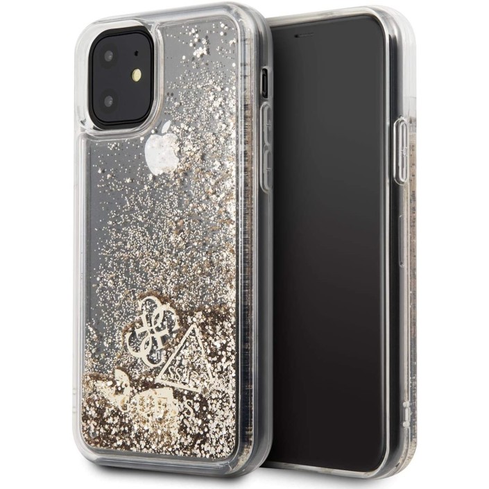 Funda Guess purpurina dorada para iPhone 11...