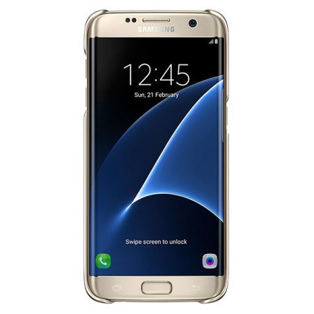 Funda Clear Cover para Samsung Galaxy S7 Edge Borde Plateado Transparente Modelo EF-QG935CF