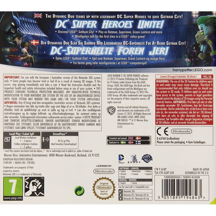 Juego para Nintendo 3DS Lego: Batman 2 DC Súper...