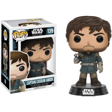 Figura Funko Pop! Star Wars Rogue One Capitán Cassian Andor Modelo 139 | 10452 | Caja Dañada Outlet