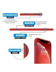 Funda Silicona para Apple iPhone X / Xs Rojo -... 2