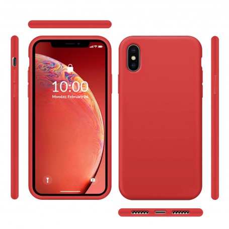 Funda Silicona para Apple iPhone X / Xs Rojo - Librephonia Estado Como Nuevo