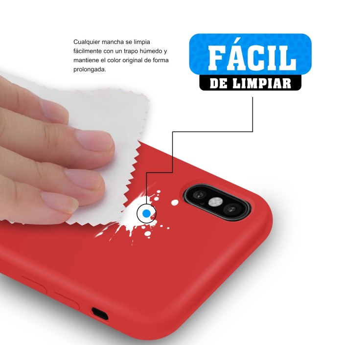 Funda Silicona para Apple iPhone X / Xs Rojo -...