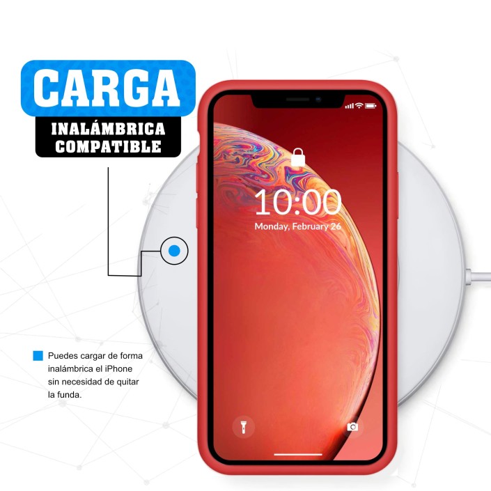 Funda Silicona para Apple iPhone X / Xs Rojo -...
