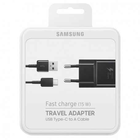 Cargador Samsung Carga Rápida Con Cable USB Tipo C Modelo EP-TA20EBE Negro | Estado Como Nuevo | Outlet