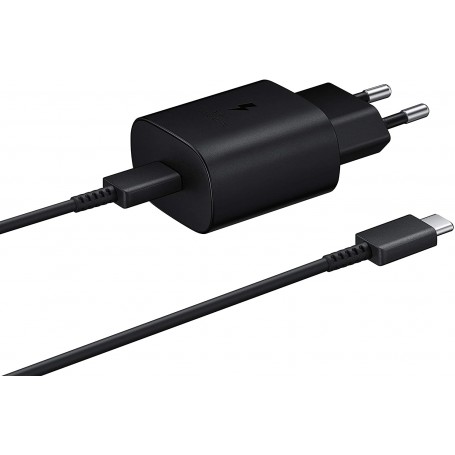 Cargador Samsung 25W Modelo EP-TA800XB + Cable USB C Carga Rápida Negro