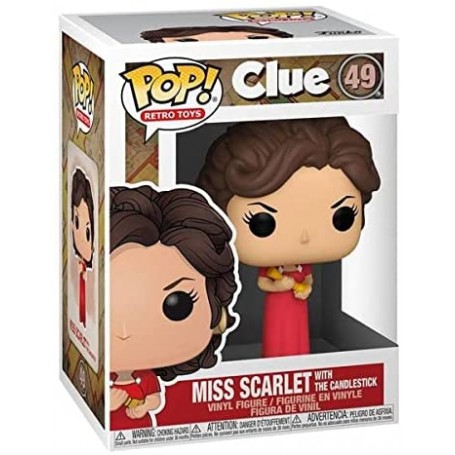 Figura Funko Pop! Juguetes Retro Cluedo Mrs. Scarlet con candelabro Modelo 49 | 51452