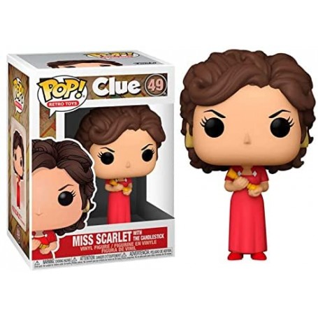 Figura Funko Pop! Juguetes Retro Cluedo Mrs. Scarlet con candelabro Modelo 49 | 51452