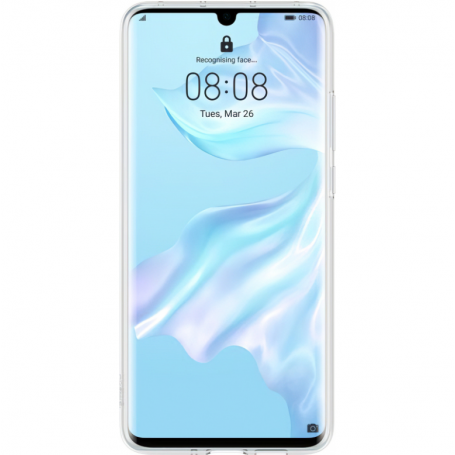 Funda Huawei De Silicona Para P30 Pro Color Gris Transparente Modelo 51992892 Nuevo