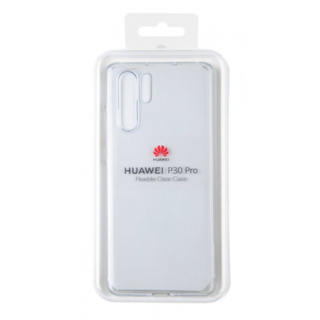 Funda Huawei De Silicona Para P30 Pro Color Gris Transparente Modelo 51992892 Nuevo