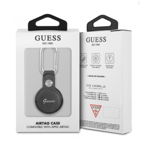 Funda Guess para AirTag Saffiano Vintage Color Gris Modelo GUATPSASRSG
