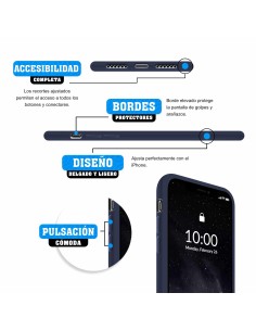 Funda Silicona para Apple iPhone X / Xs Azul Medianoche... 2
