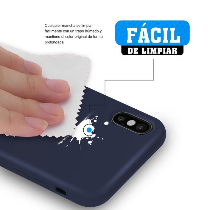 Funda Silicona para Apple iPhone X / Xs Azul...