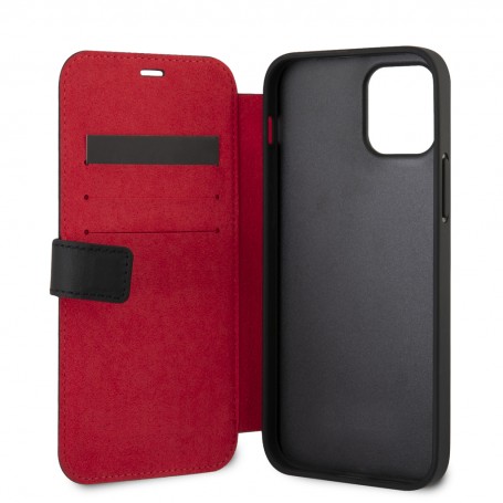 Funda Karl Lagerfeld de piel tipo Libro para iPhone 12 Mini Color Negro diseño caras