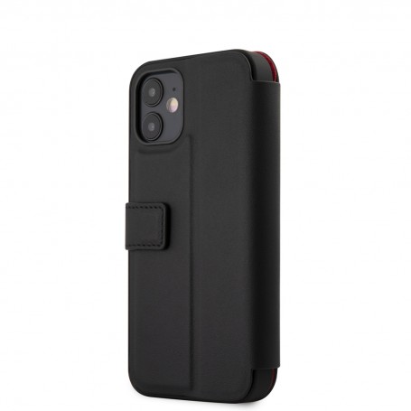 Funda Karl Lagerfeld de piel tipo Libro para iPhone 12 Mini Color Negro diseño caras